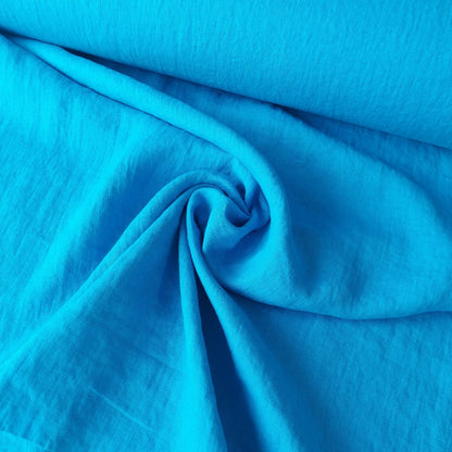 Linen Fabric Stonewashed, Soft Linen Fabric, 205g/m2, 145cm/57", Turquoise