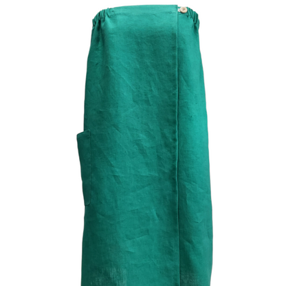 Linen Towel Wrap for Women, Sauna Pareo Wrap, Towel Wrap, Emerald