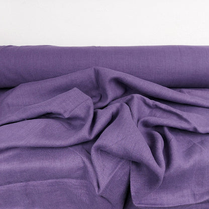 Linen fabric by metre, Soft linen fabric, Eggplant purple linen fabric