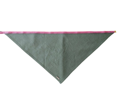 Linen bandana, Linen Headscarf, Linen Headband, Neckerchief, Linen Scarf, Gray Green 82 x 38cm / 32,3 x 15"