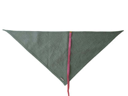 Linen bandana, Linen Headscarf, Linen Headband, Neckerchief, Linen Scarf, Gray Green 82 x 38cm / 32,3 x 15"