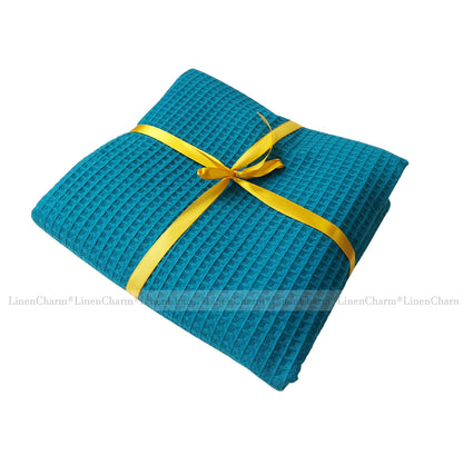 Cotton Waffle XL Bath Towel – Lightweight & Fast-Drying – 100×180 cm