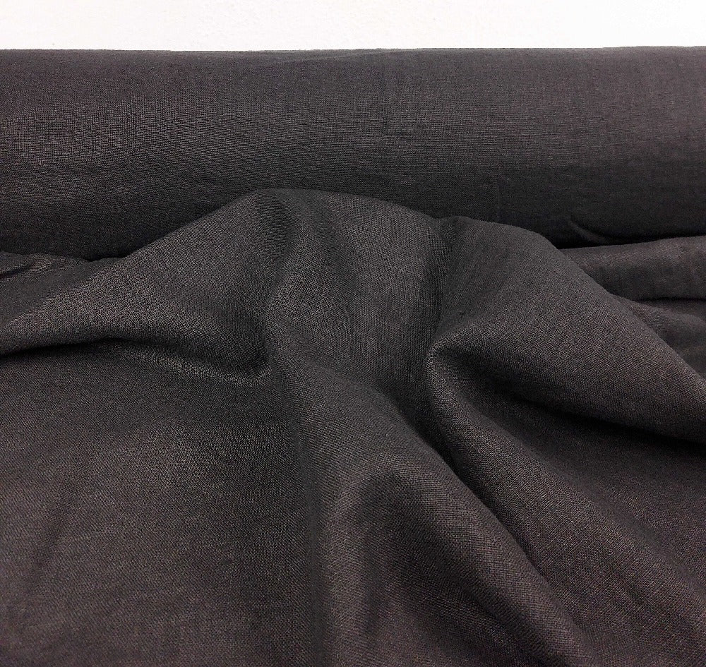 Linen fabric by metre, Soft linen fabric, Black linen fabric