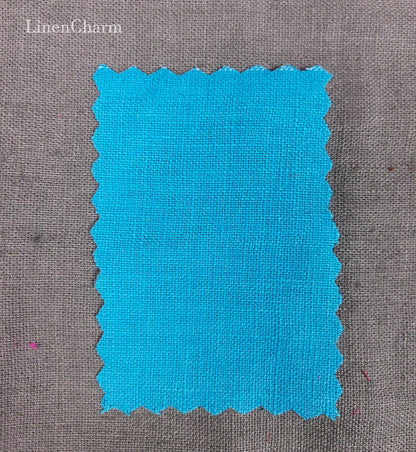 Linen fabric by metre, Soft linen fabric, Turquoise linen fabric, Pure flax