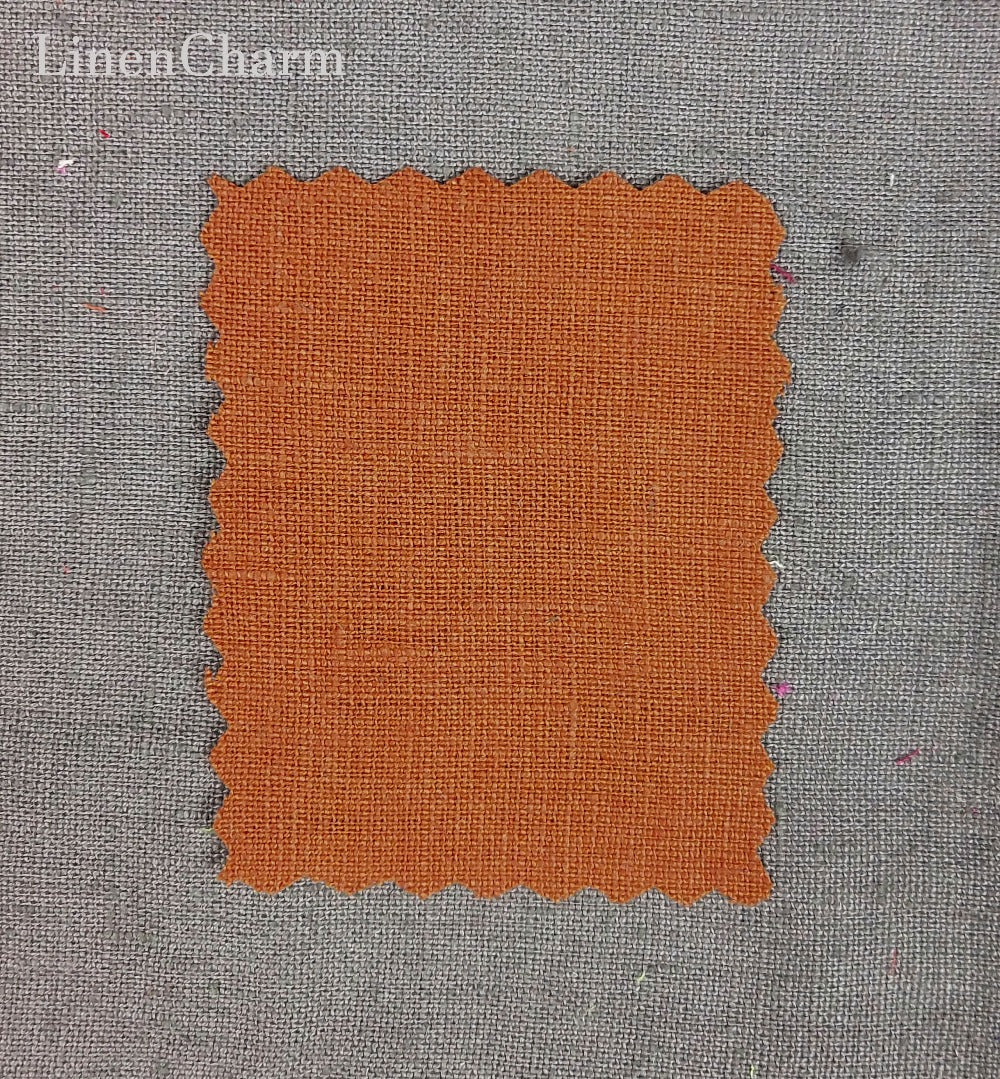 Linen fabric by metre, Soft linen fabric, Cinnamon linen fabric, pure flax, linen 100%