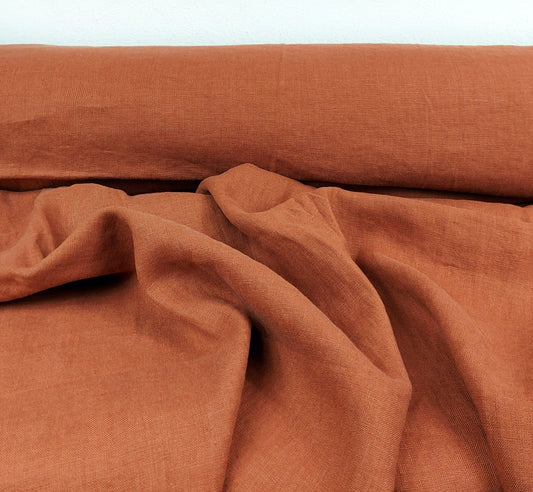 Linen fabric by metre, Soft linen fabric, Cinnamon linen fabric