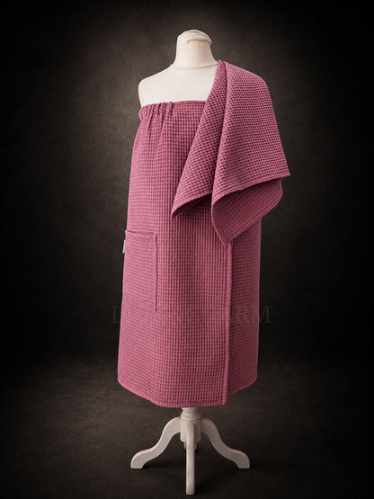 Women's Cotton Towel Wrap Set with Hand Towel | Spa, Sauna & Bath Old Rose
