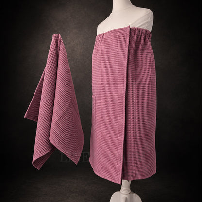 Women's Cotton Towel Wrap Set with Hand Towel | Spa, Sauna & Bath Old Rose