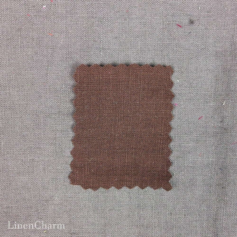 Linen fabric by metre, Soft linen fabric, Dark chocolate linen fabric