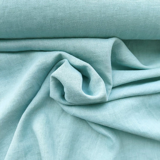 Linen fabric by metre, Soft linen fabric, Linen natural fabric, dark mint fabric