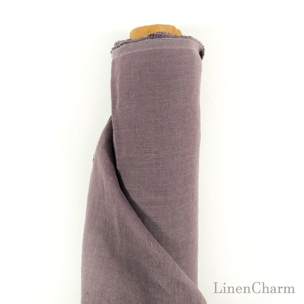 Linen fabric by metre, Soft linen fabric, Dusty purple linen fabric