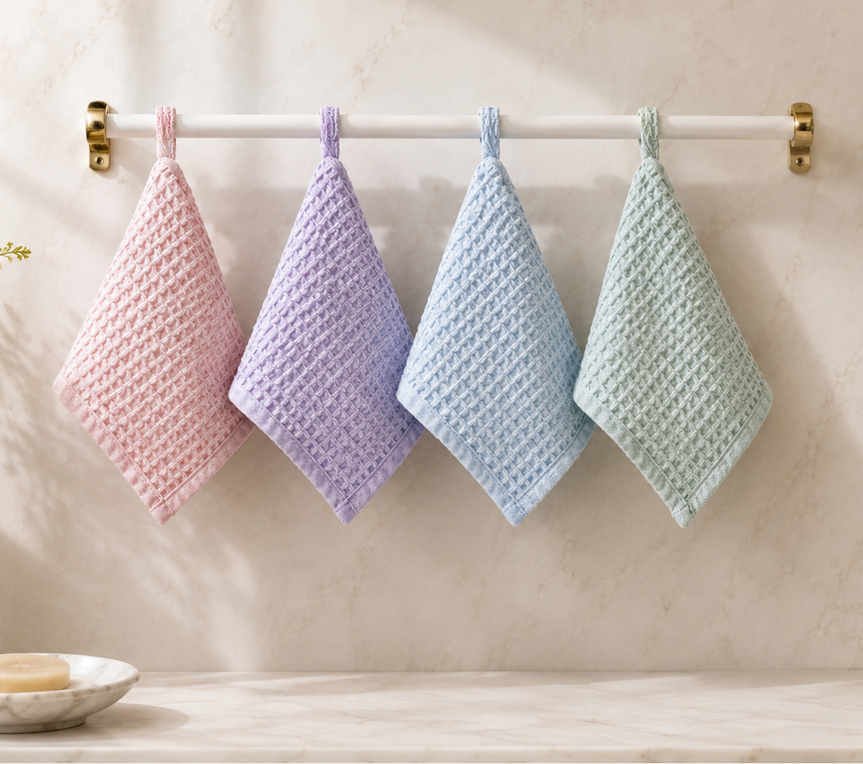 Cotton Waffle Face Cloth Towel – Soft, Absorbent & Travel-Ready