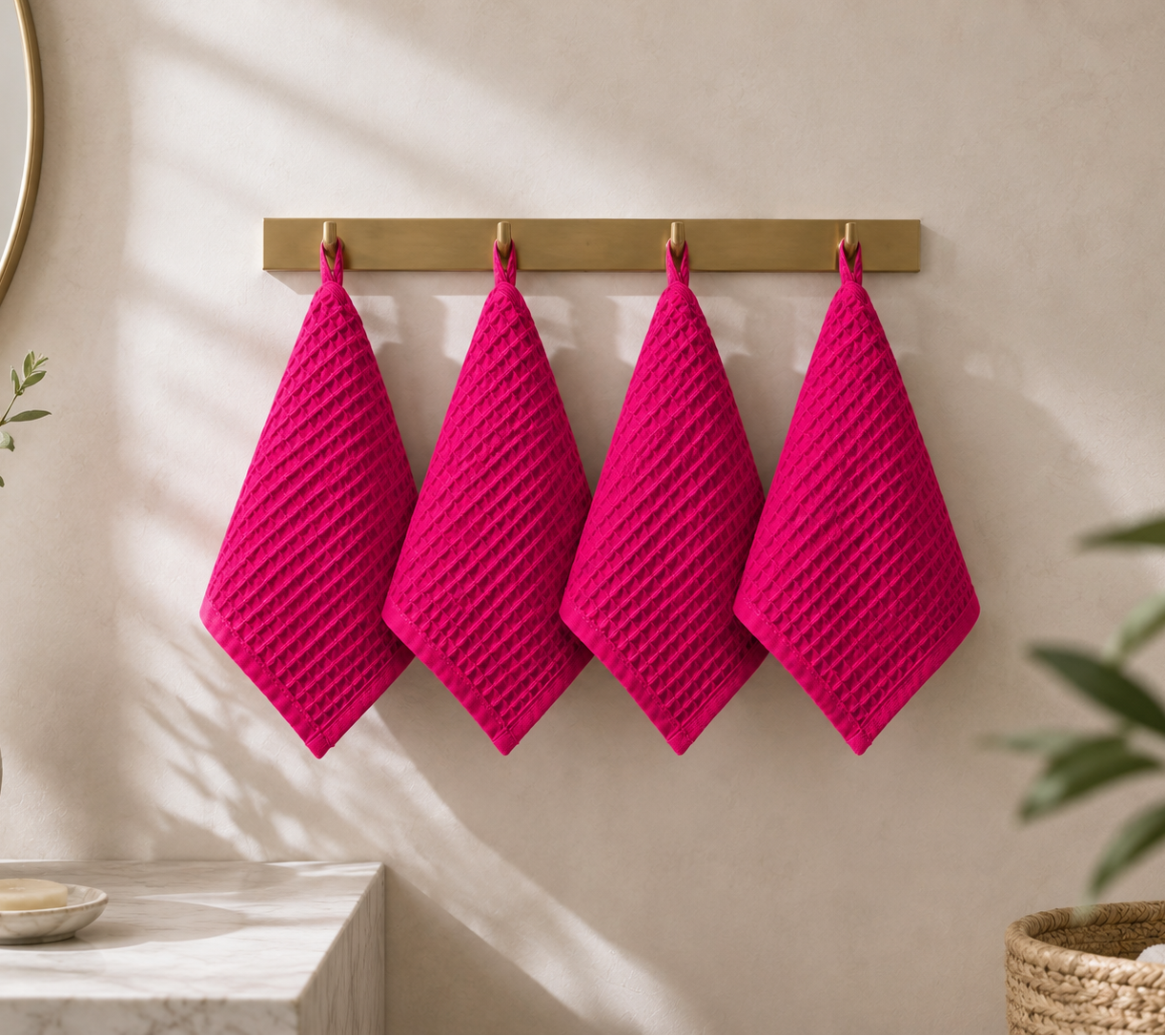 Cotton Waffle Face Cloth Towel – Soft, Absorbent & Travel-Ready