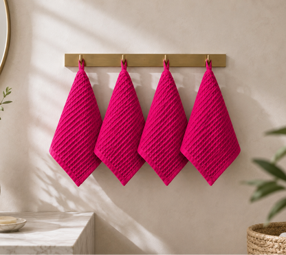 Cotton Waffle Face Cloth Towel – Soft, Absorbent & Travel-Ready