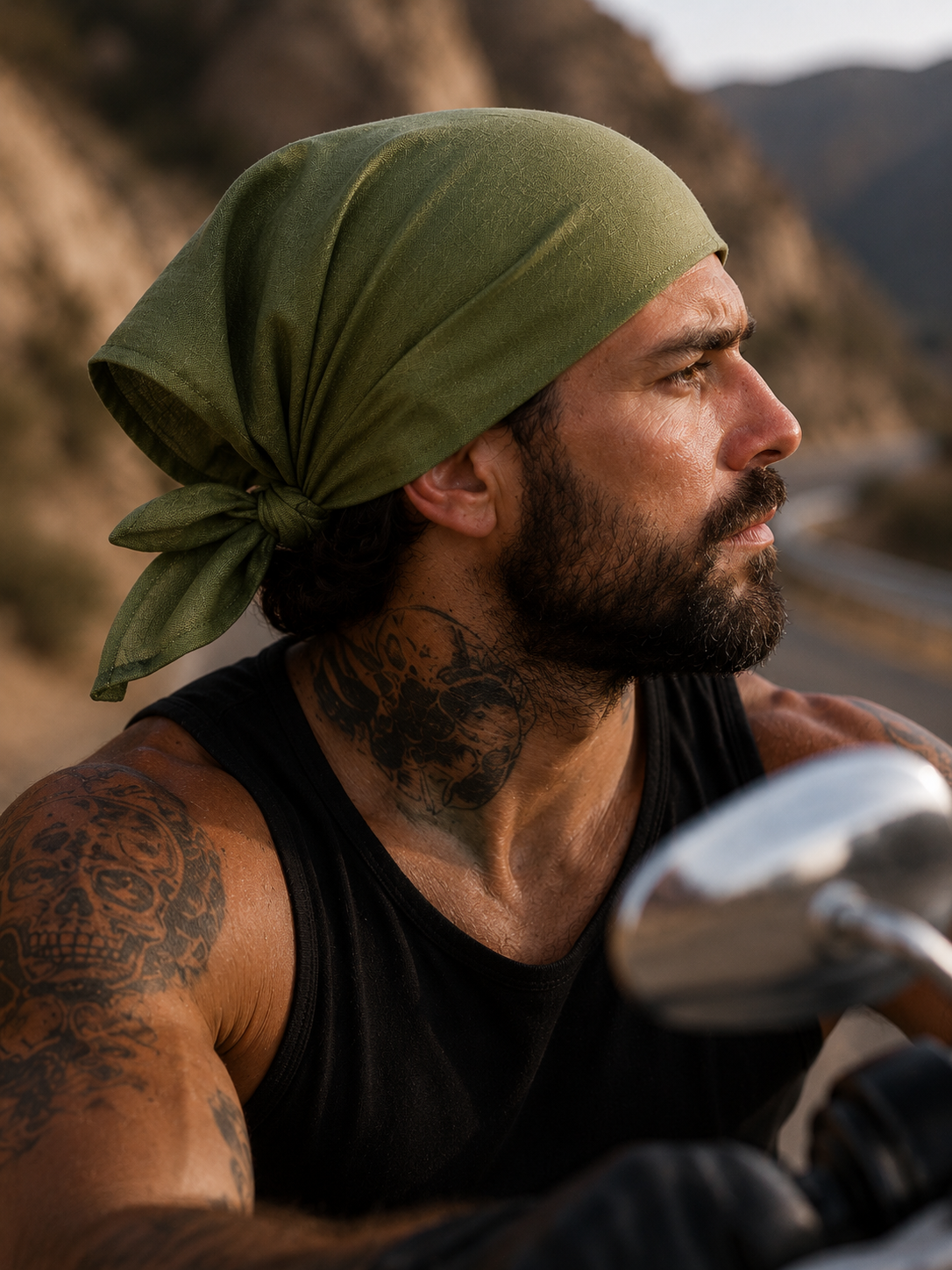 Smaragdgrünes Leinen-Bandana – weiches Leinen-Kopftuch & Haarwickel für Damen und Herren