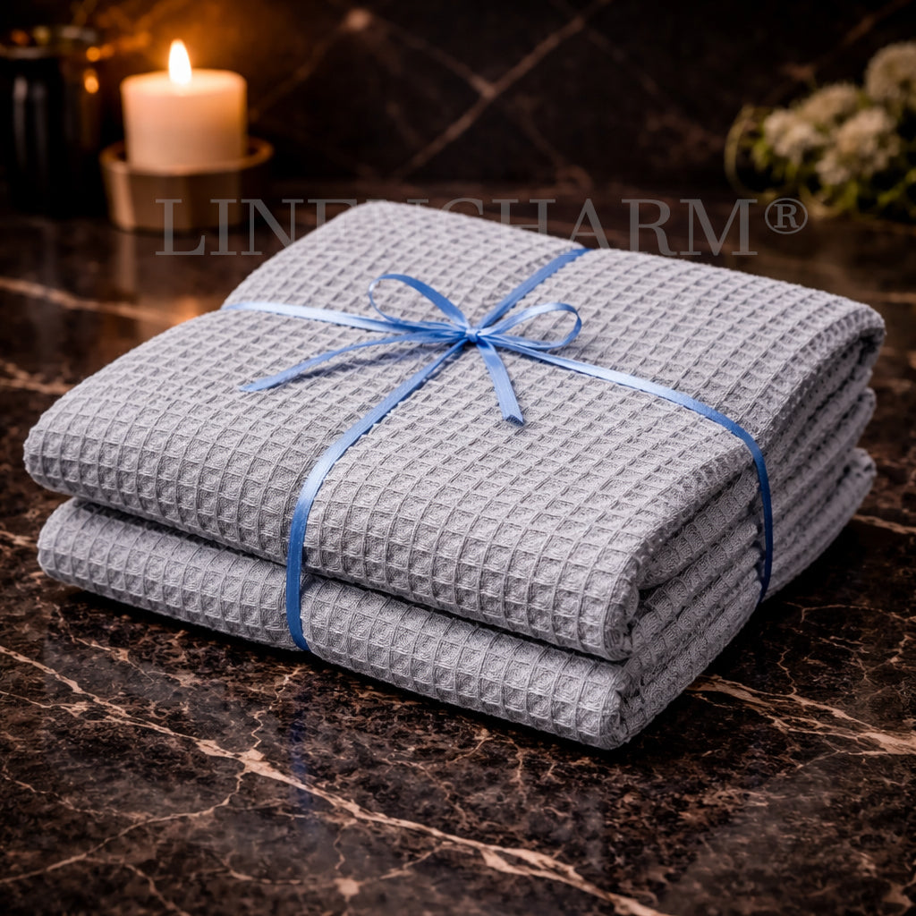 Cotton Waffle Towel – Lightweight Beach Bath & Sauna Towel - Colors 70 x 200 cm / 28 x 78"