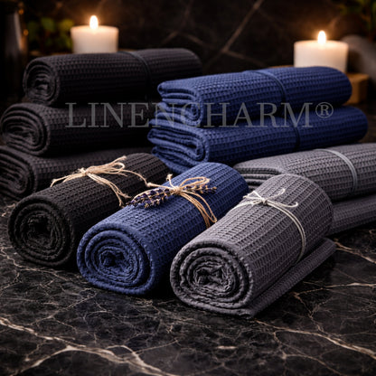 Cotton Waffle Towel – Lightweight Beach Bath & Sauna Towel - Colors 70 x 140 cm / 28 x 55"