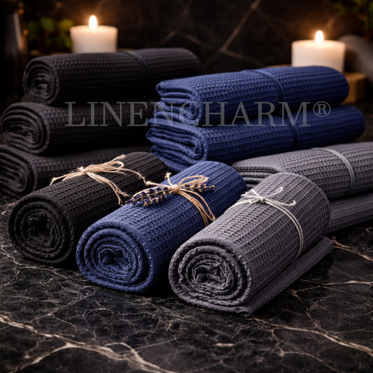 Cotton Waffle Towel – Lightweight Beach Bath & Sauna Towel - Colors 70 x 140 cm / 28 x 55"