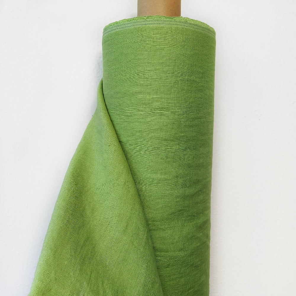 Linen fabric by metre, Soft linen fabric, Green linen fabric