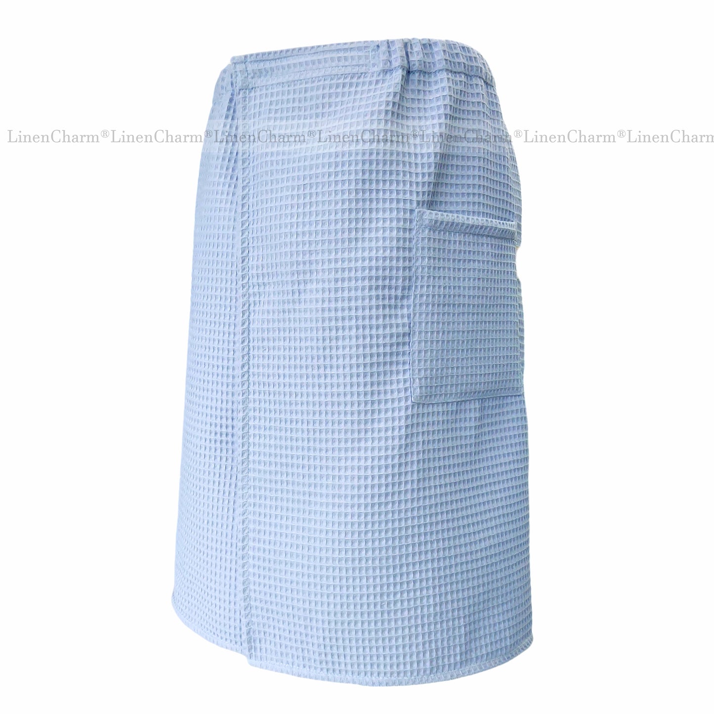Light blue checkered skirt on a white background