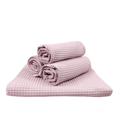 Bath towel, Cotton waffle towel, Towel for sauna, Pool party towel, Shower towel, Beach Towel, Light Pink
