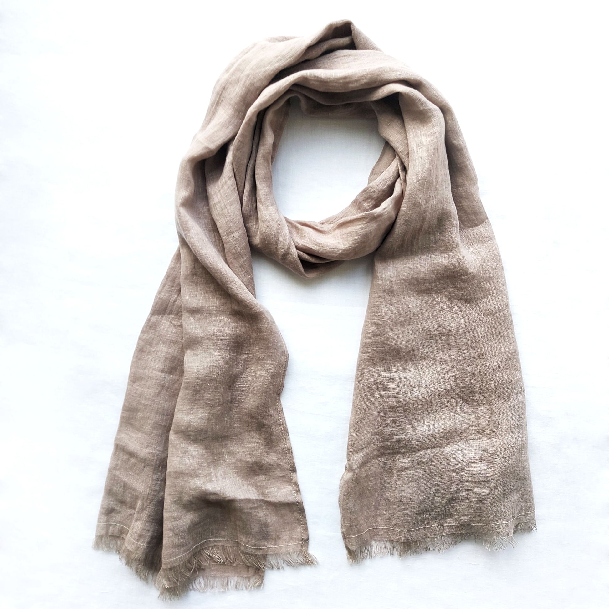 Natural scarf on a white background