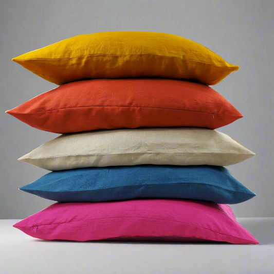 Linen Cushion Cover, Colors, Decorative Pillow Case, Throw Pillow Covers, Hidden Zipper Pillowcase