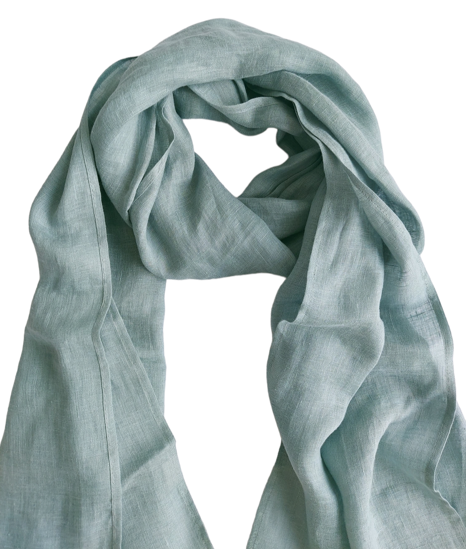 Dark mint scarf on a white background