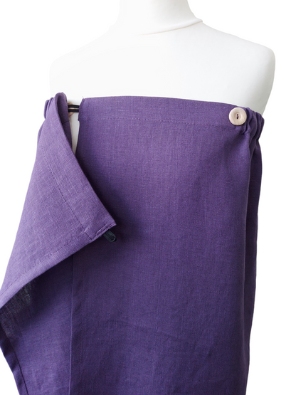 Linen Towel Wrap for Women, Sauna Pareo Wrap, Towel Wrap, Eggplant Purple