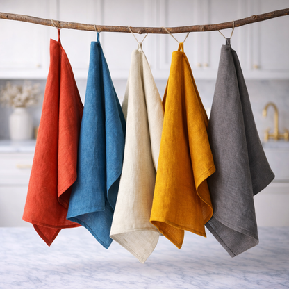 Mustard Linen Tea Towel – Stonewashed Linen 205 gsm