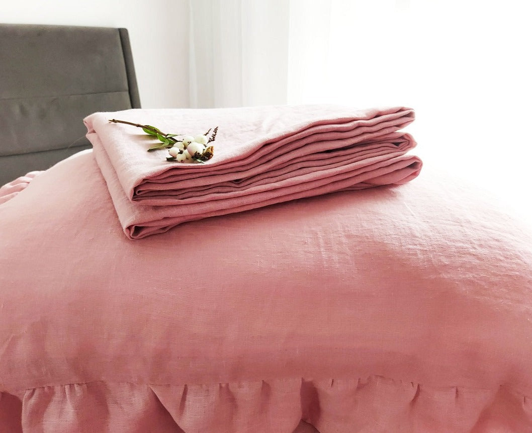 Linen Flat Sheet, Flat Bed Sheets, Stonewashed Linen Sheet