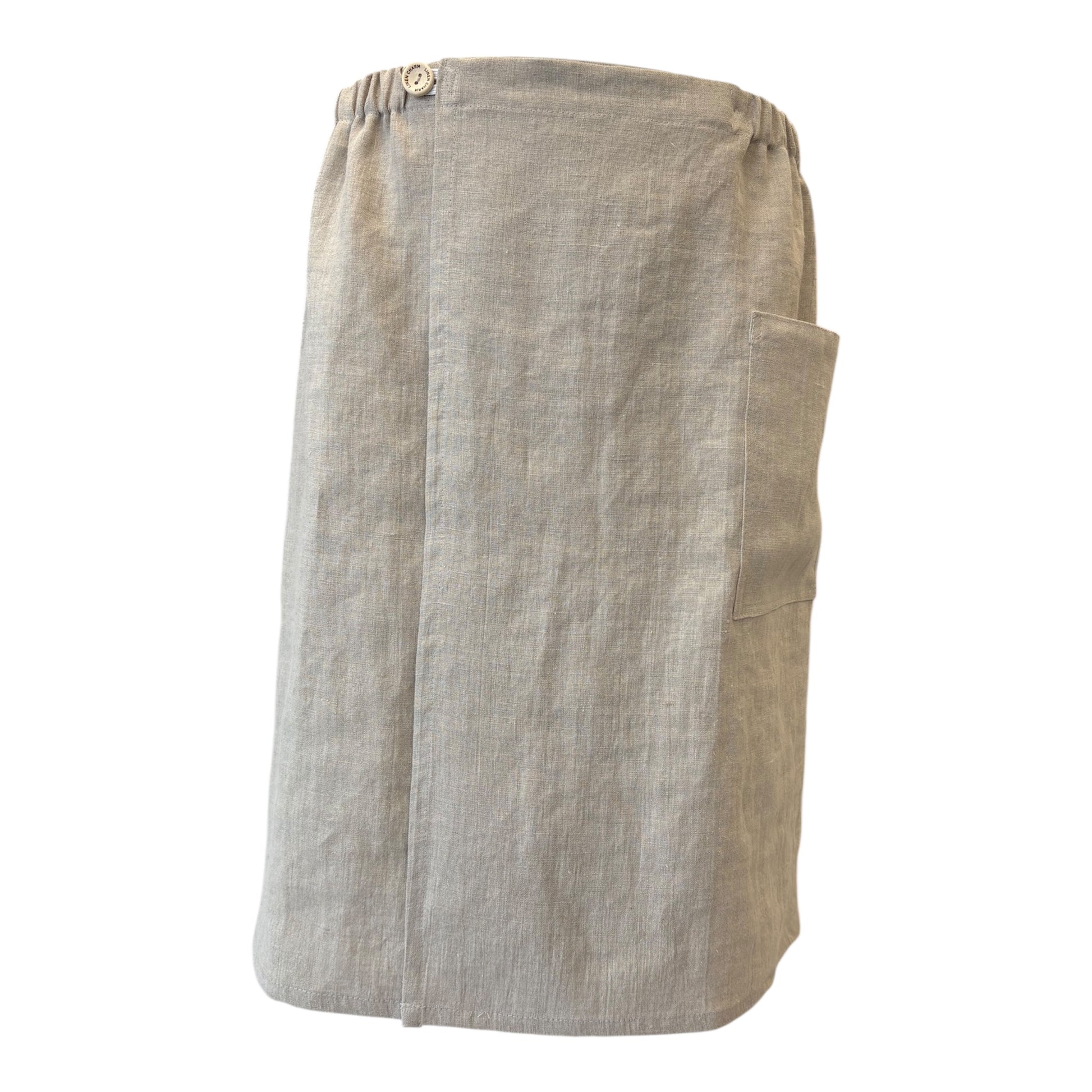 Light brown apron on a white background