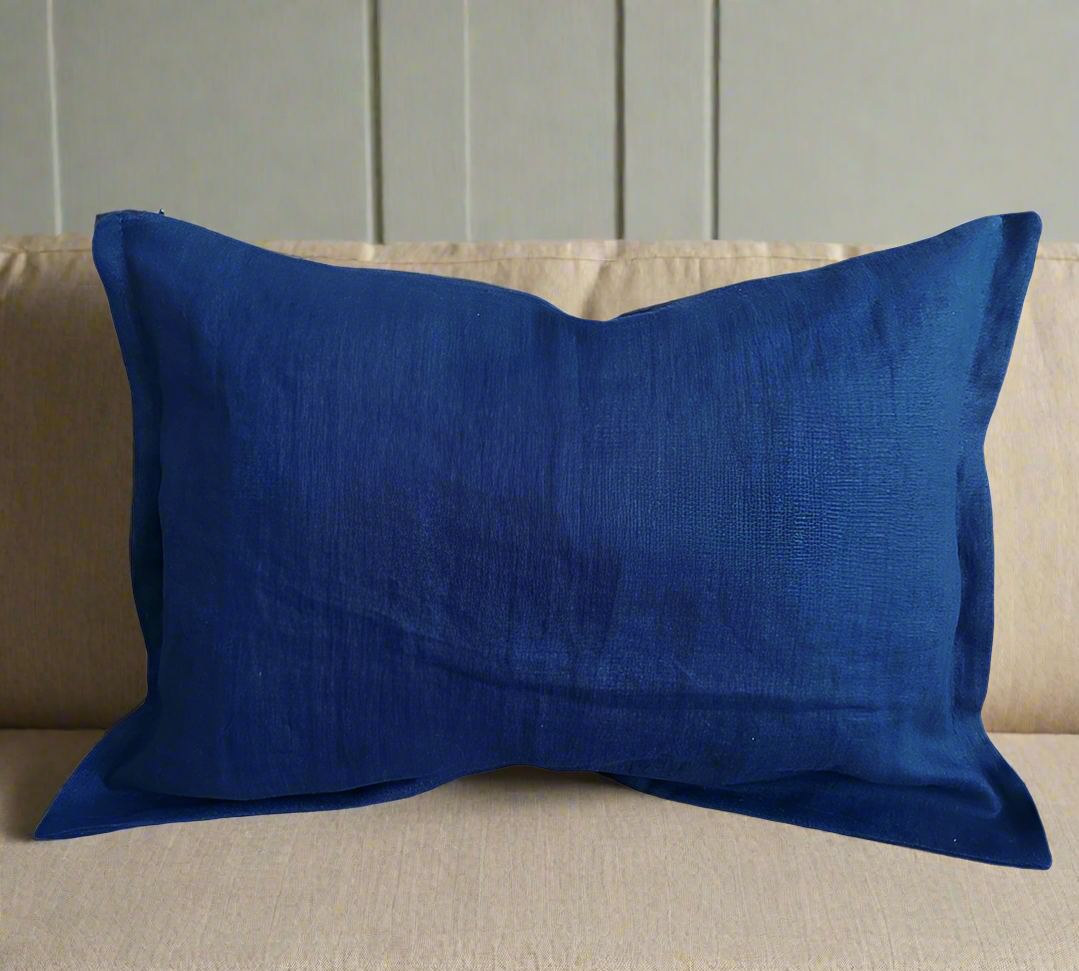 Linen Cushion Cover, Decorative Pillow Case, Throw Pillow Covers, Navy Blue Pillow Cover, Hidden Zipper Pillowcase