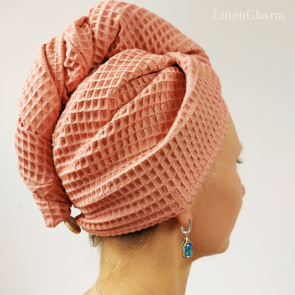 Hair Drying Turban, Women’s Soft Turban, Head Cover, Head Wrap, Hair Drying Towel Wrap, Hair Turban for Wet Hair, Peach