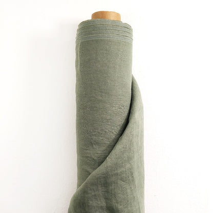 Linen fabric by metre, Soft linen fabric, Green grey linen fabric