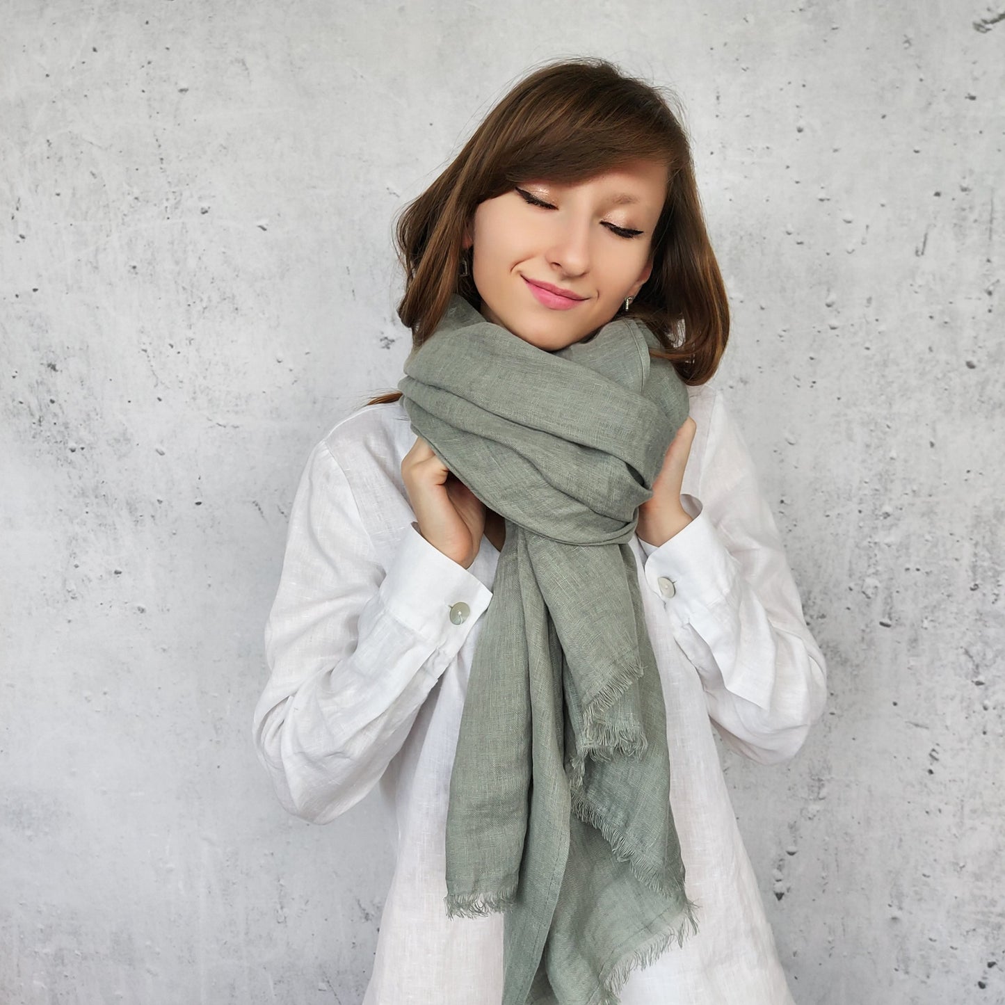 Soft Linen Scarf, Long Scarf, Softened Linen Scarf, Lightweight Linen, Linen Scarves, Pure Linen, Natural Linen Scarf, Unisex Scarf