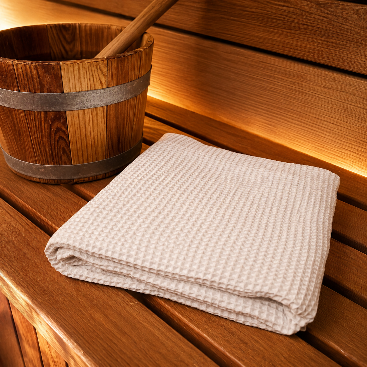Cotton Waffle Sauna Towel – 70×200 cm