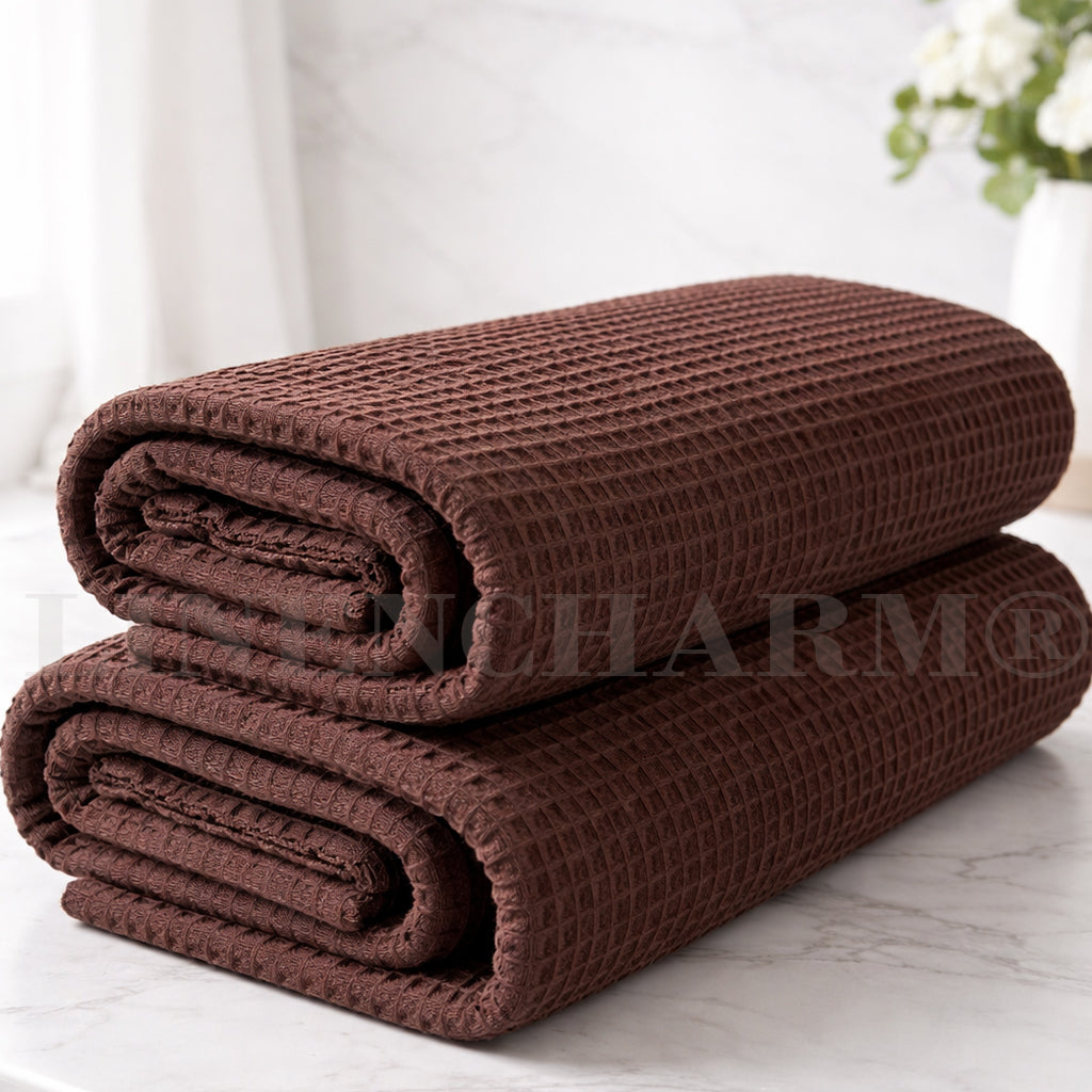 Baumwoll-Waffeltuch – Leichtes Bad- & Saunatuch Taupe (230g/m²)