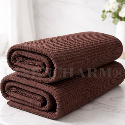 Baumwoll-Waffeltuch – Leichtes Bad- & Saunatuch Taupe (230g/m²)