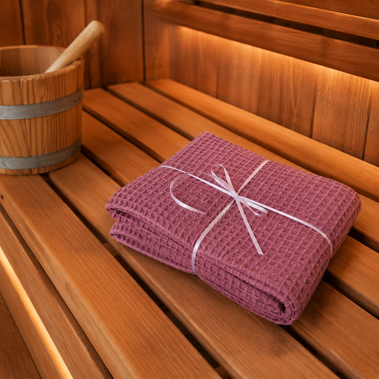 Cotton Waffle Sauna Towel – 70×200 cm