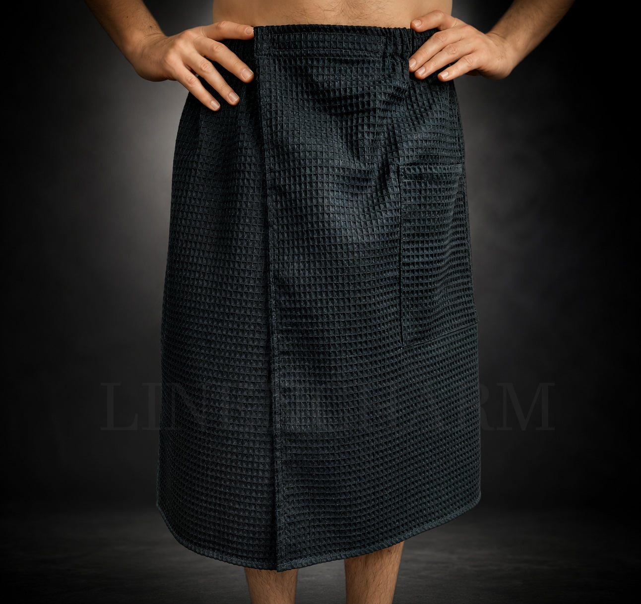 Individual Order, Towel Wrap +Headband with logo + Bathrobe Mini M Black