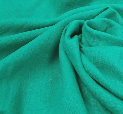 Linen Fabric Stonewashed, Soft Linen Fabric, 205g/m2, 145cm/57", Emerald Linen