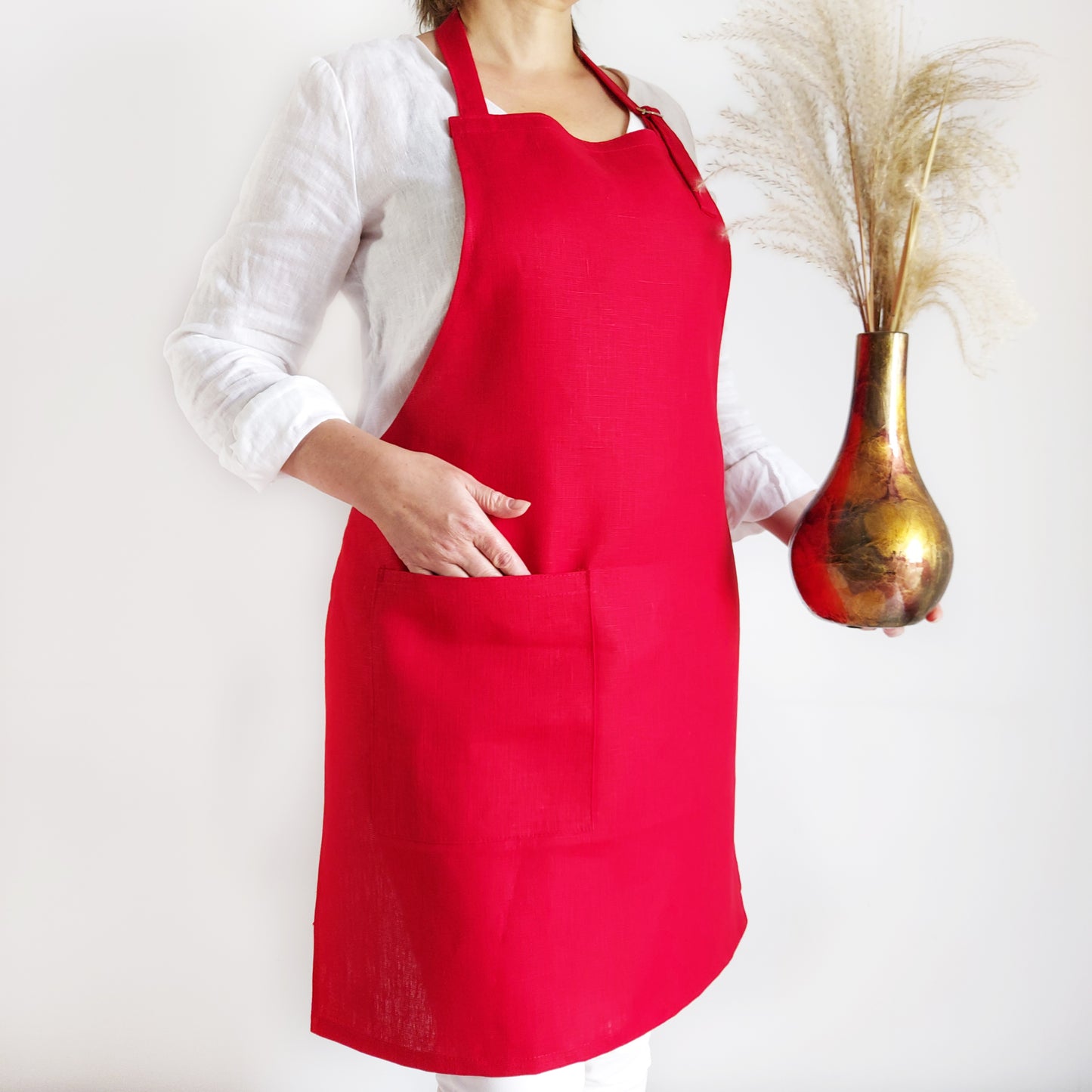 Linen apron, Heavy linen, Durable linen apron with pocket