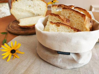 Bread bag, Natural linen bread basket, Linen bowl, Linen bag for sweets, Bag for bakery