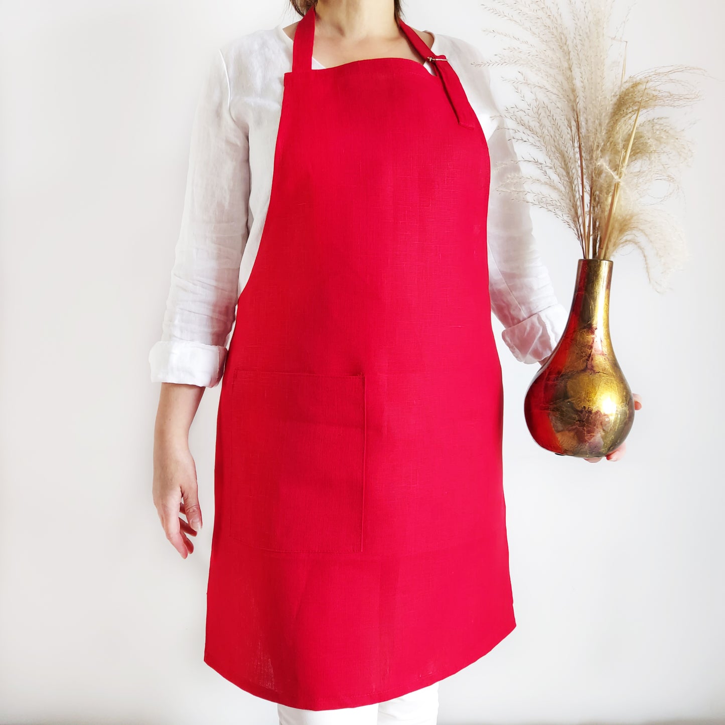 Linen apron, Heavy linen, Durable linen apron with pocket