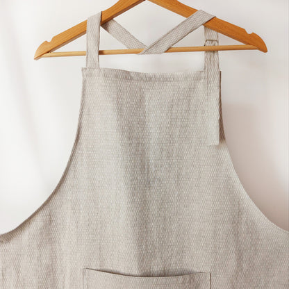 Softened classic linen apron with pocket, Spica