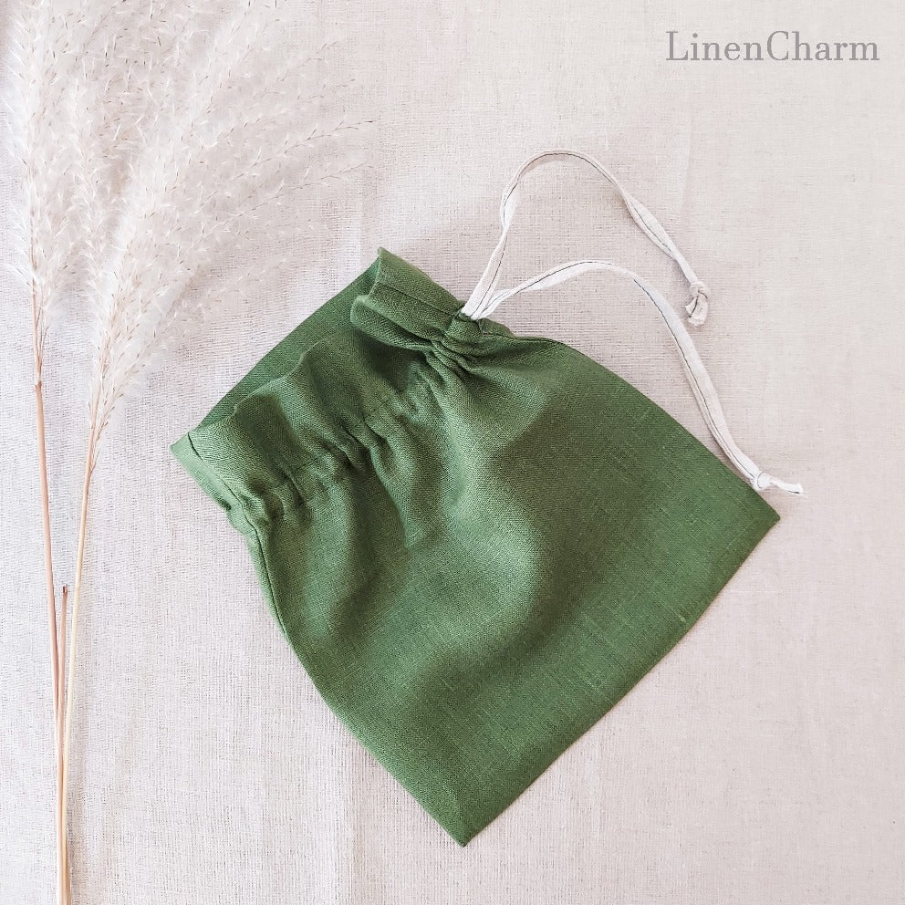Linen green bag