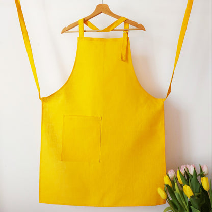 Linen apron, Heavy linen, Durable linen apron with pocket