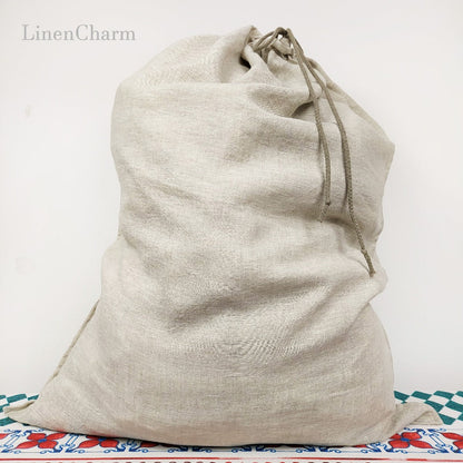 Natural Linen laundry bag 