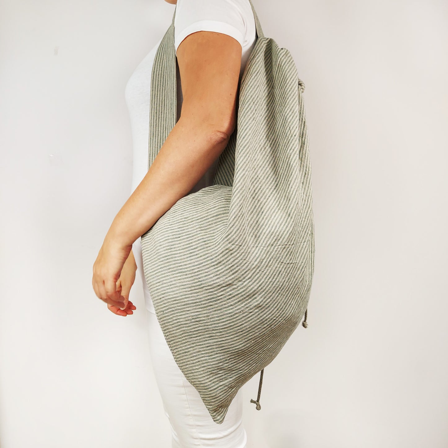 Linen Laundry Backpack, Laundry Bag with Strap, Storage Bag